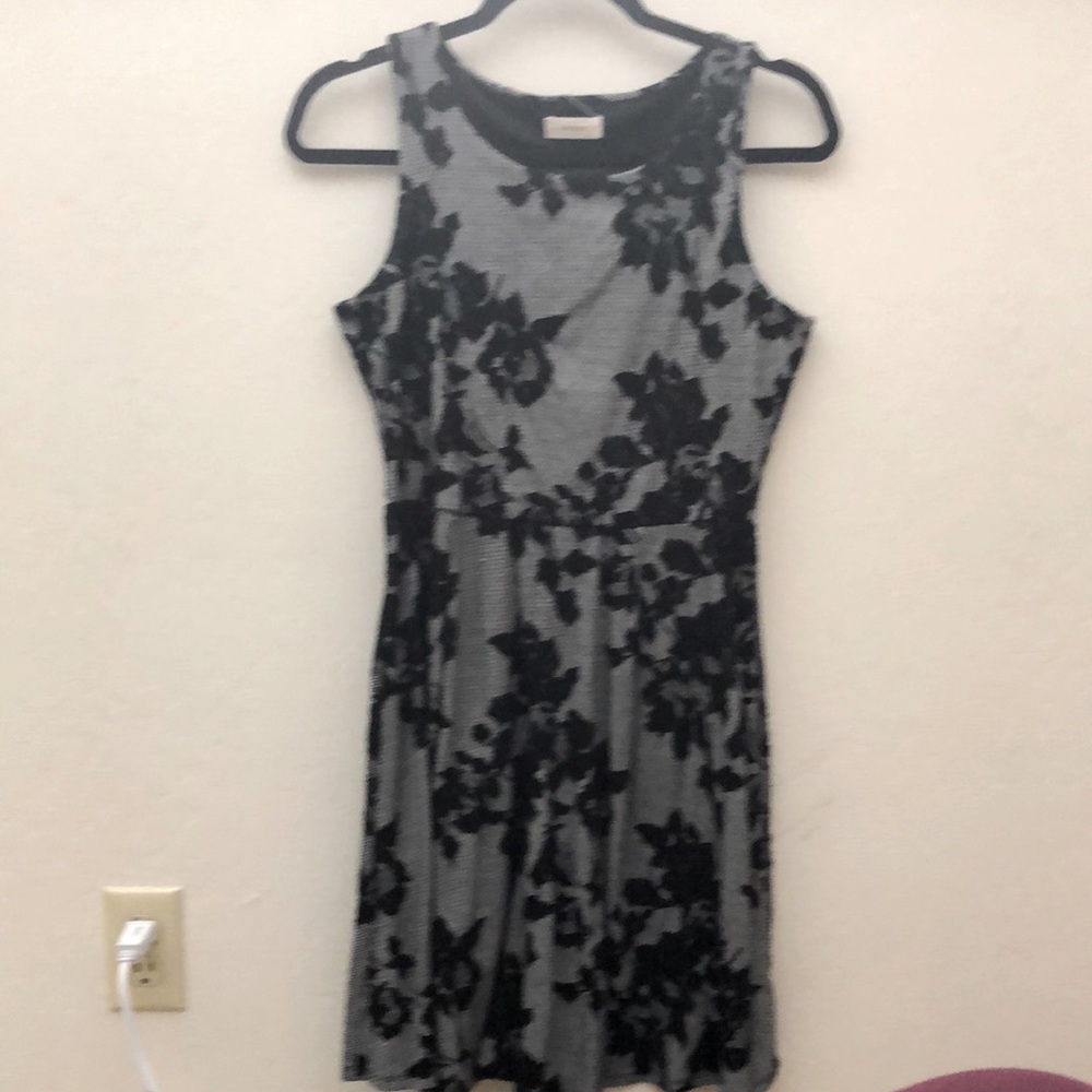 Grey/Black Flowered Dress